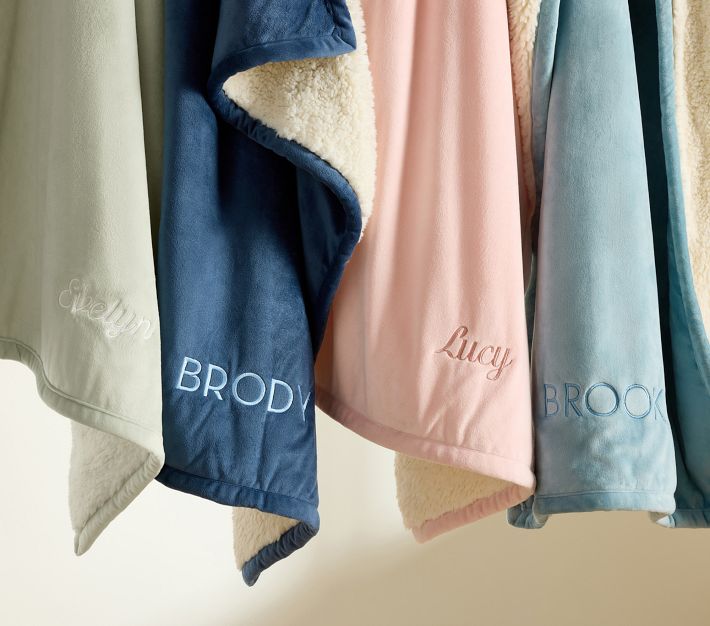 Personalized Sherpa Baby Blanket With Name - Custom Weighted Fleece Throw For Kids, Toddlers
