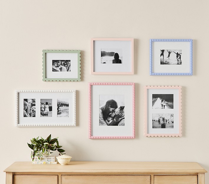 Beaded Gallery in a Box Wood Frames, Set of 6