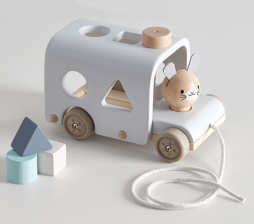 Plan Toys x pbk Bunny Sorting Bus | Baby Toys | Pottery Barn Kids