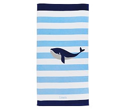 Whale Stripe Kid Beach Towel UPF 50+