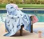 Whale Reversible Baby Beach Hooded Towel UPF 50+