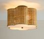 Rattan Scallop Flushmount (15")