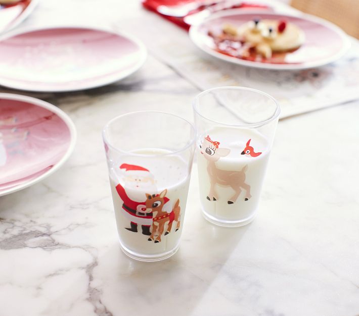 pottery barn kids クリスマス　ルドルフ　皿&タンブラーセット Rudolph®-Shaped Kid Mugs, Set of 4 | Pottery Barn Kids