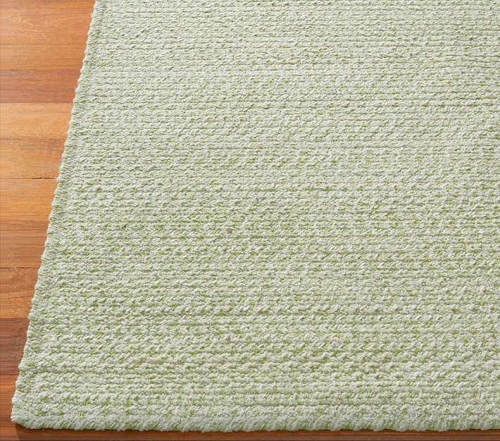 Green Evan Chenille Braided Rug Swatch