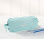 Mackenzie Aqua Glitter Pencil Case