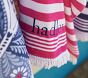 Pink Stripe Tassel Kid Beach Towel UPF 50+