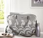 Gray Embroidered Diaper Tote