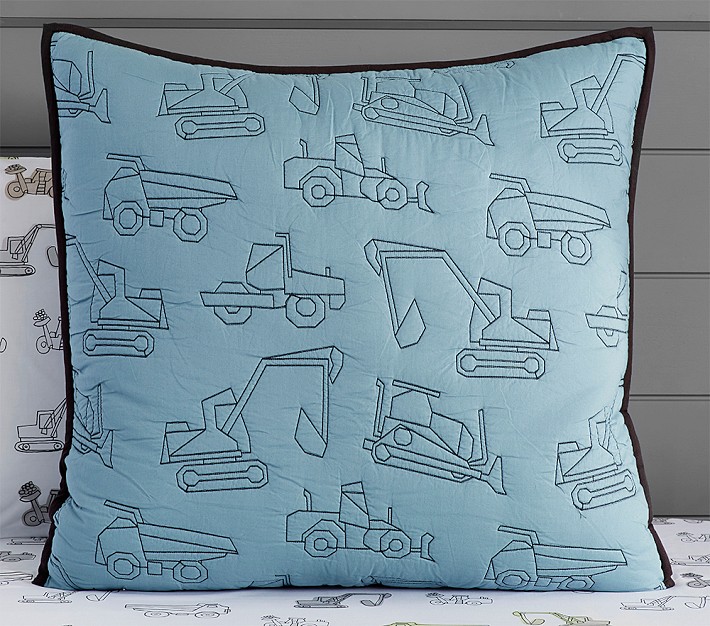 Braden Construction Euro Sham, Medium Blue