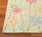 Green Daisy Garden Rug Swatch