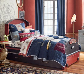 Herding Set Biancheria Da Letto Harry Potter - Copripiumino 135x200 E Federa 80x80, 100% Cotone, Blu