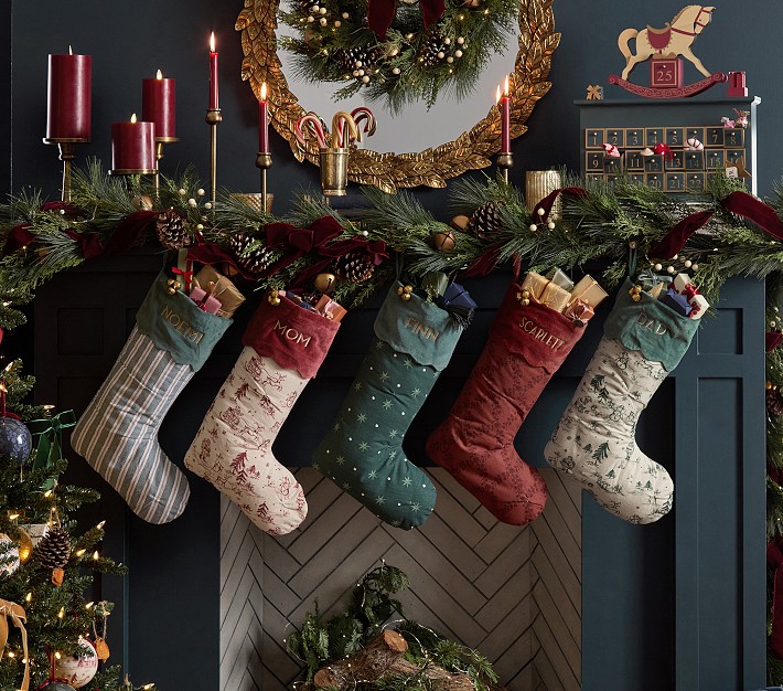 Chris Loves Julia Stocking Collection - Red Toile