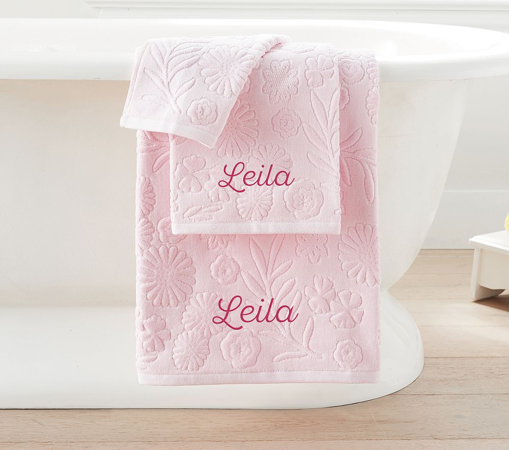 Floral Jacquard Bath Towels Set | Pottery Barn Kids