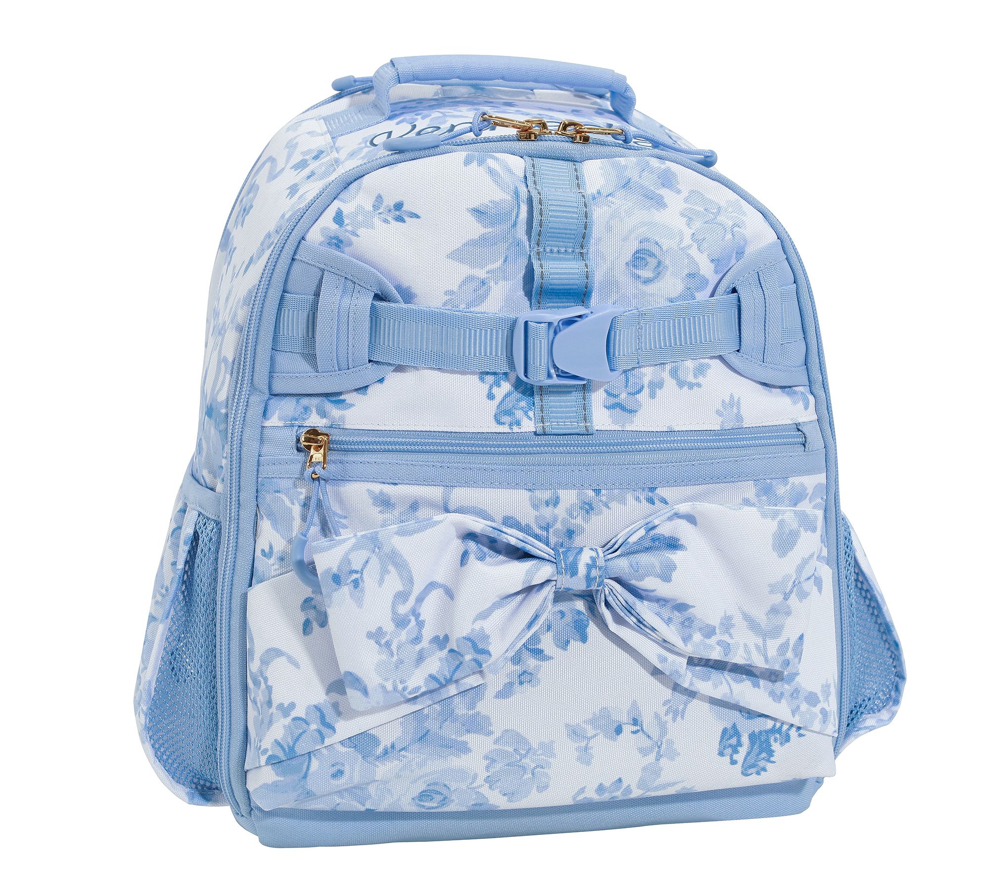 LoveShackFancy Blue Damask Floral Mackenzie Adaptive Backpack