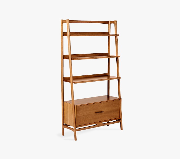 west elm x pbk Mid-Century Wide Tower Bookcase, Acorn