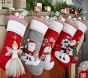 Santa With Rudolph&#174; Gray Quilted Stocking