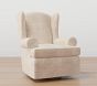 Wingback Slipcovered Swivel Glider