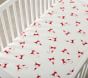 west elm x pbk Modern Smiley Santa Flannel Crib Fitted Sheet