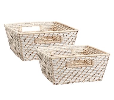 Quinn White Baskets (Set of 2)
