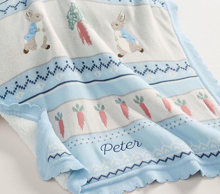 Peter Rabbit™ Garden Fair Isle Heirloom Baby Blanket | Pottery