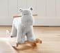 Gray Hippo Plush Nursery Rocker