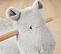 Gray Hippo Plush Nursery Rocker