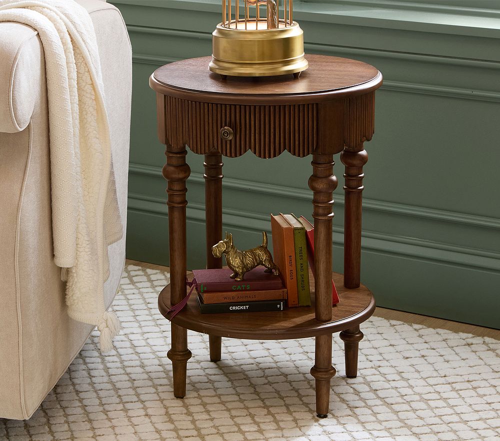 Chris Loves Julia Turned Wood Side Table (16")