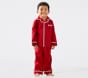 Red Solid Flannel Kid Pajama Set