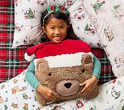Holiday Teddy Bear Pillow
