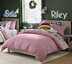 Yarn-Dyed Flannel Stripe Organic Duvet Cover & Shams