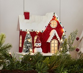 Classic Light-Up Mantel Village, Red House | Pottery Barn Kids
