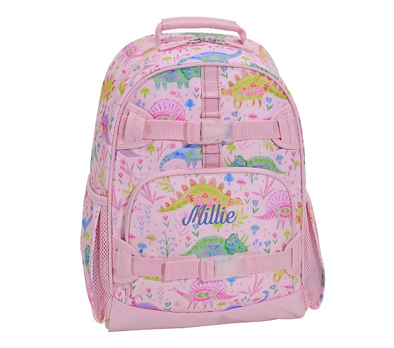 Pottery Barn Kids MACKENZIE リュック 恐竜柄 Mackenzie Heritage Pink Dinos Backpacks | Pottery Barn Kids