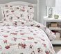 White Santa Organic Flannel Duvet Cover &amp; Shams
