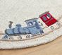 Train Border 5' Round Rug