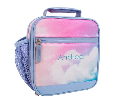 Mackenzie Rainbow Clouds Glitter Classic Lunch Box