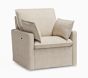 Open Box: Paxton Pillow Relaxed Swivel Glider Recliner, Power - Rustic Linen, Parchment