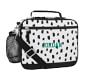 Mackenzie Black &amp; White Brushstroke Dot Lunch Boxes