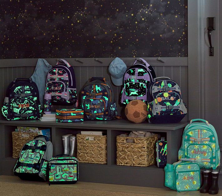 Mackenzie Gray Jax Glow Backpack & Lunch Set | Pottery Barn Kids