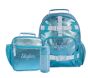 Mackenzie Metallic Aqua Backpack &amp; Lunch Bundle, Set of 3