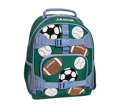 Mackenzie Green Sports Chenille Backpacks | Pottery Barn Kids
