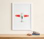 Leslee Mitchell Red &amp; Grey Plane Framed Art