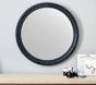 Weathered Navy Wood Round Mirror