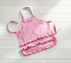 Pink Ruffle Gingham Apron
