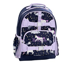 Mackenzie Navy Night Unicorn Glow Backpack | Pottery Barn Kids