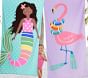 Rainbow Mermaid Kid Beach Towel Pink UPF 50+