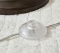 White Linen Fluted Floor Lamp with Tray (60")
