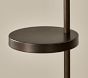 White Linen Fluted Floor Lamp with Tray (60")