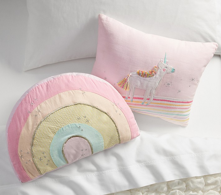 Retro Rainbow Molly Unicorn Pillow Set Pottery Barn Kids