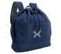 Mackenzie Solid Navy Trim Drawstring Backpack
