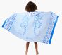 Lilly Pulitzer Blue Seahorse Kid Beach Hooded Towel UPF 50+