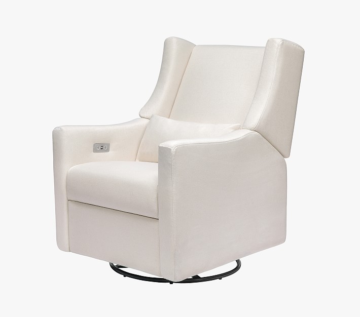 Babyletto Kiwi Swivel Glider & Recliner w/USB Port, Performance Cream Eco-Weave